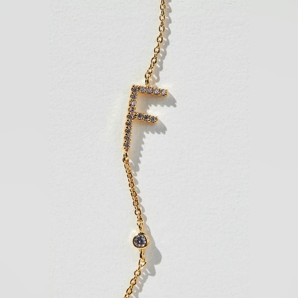 NWT Delicate Monogram Necklace by Anthropologie